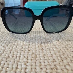 Tiffany & Co TF4110-B-F Black Blue Square Sunglasses Crystal Infinity